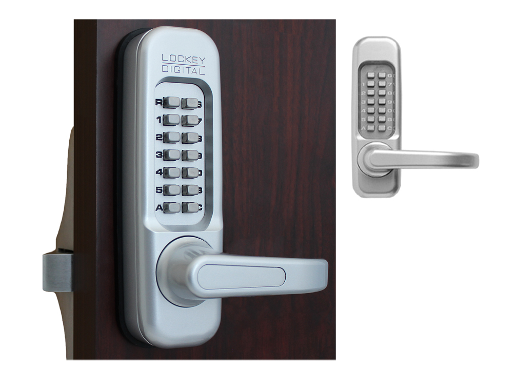 Lockey 115P Heavy-Duty Passage Lever-Handle Panic-Bar Keypad Lock - Click Image to Close