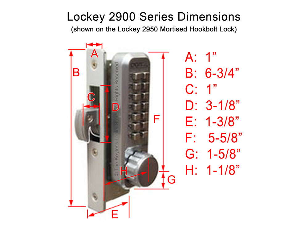 Lockey 2930DC Narrow-Stile Passage Latchbolt Knob-Handle Double-Keypad Lock