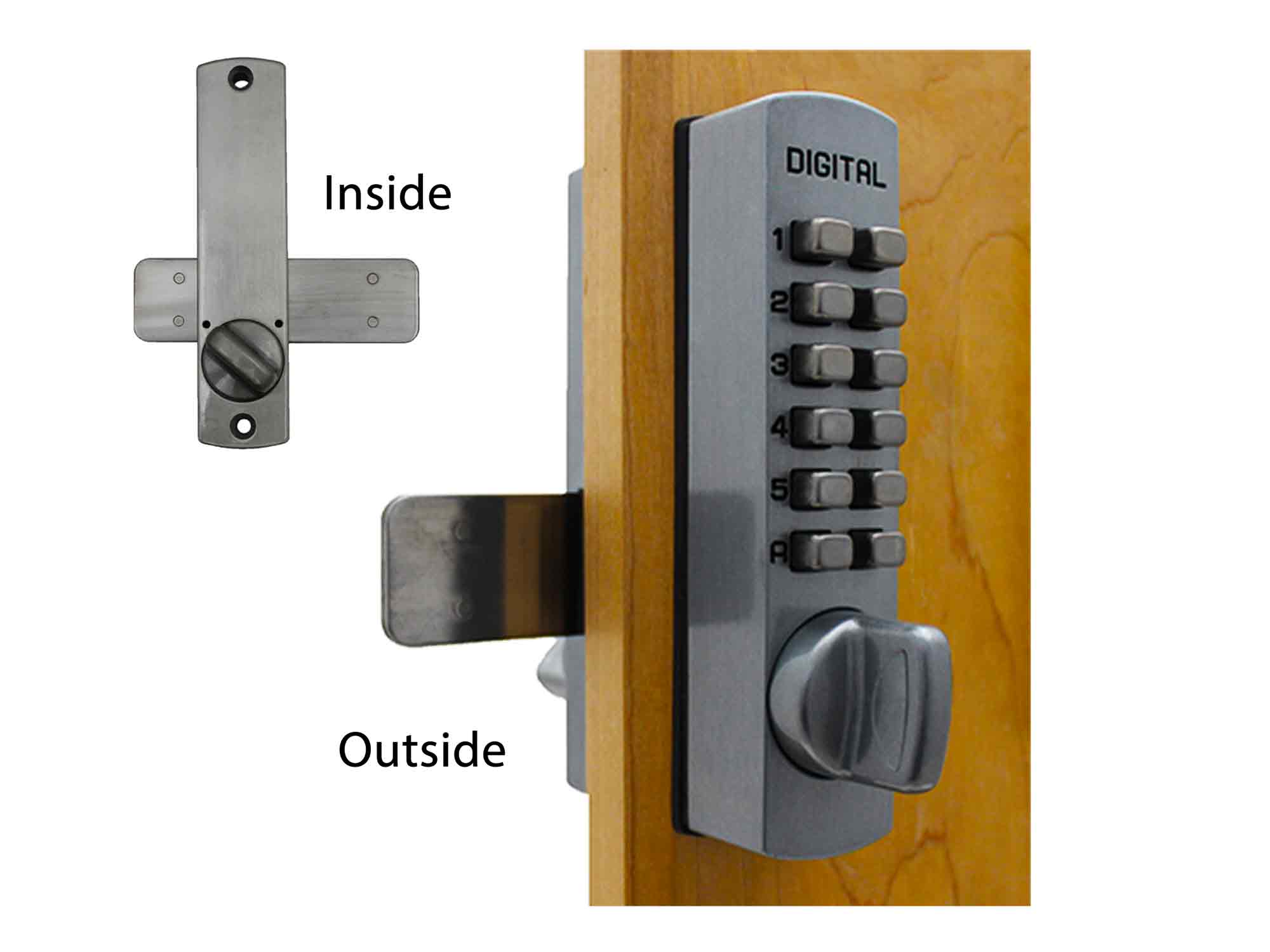 Lockey C120 Surface-Mount Cabinet Slide-Bar Deadbolt Keypad Lock