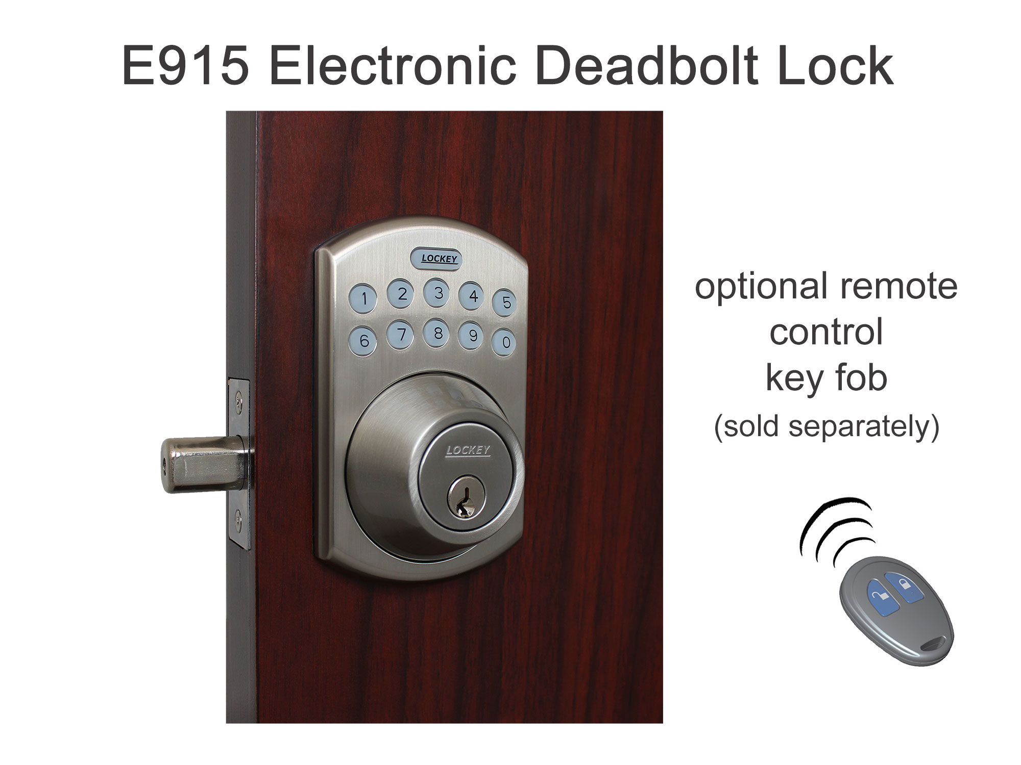 Lockey E915 Electronic Deadbolt Lock with Lighted Keypad (E910 replacement)