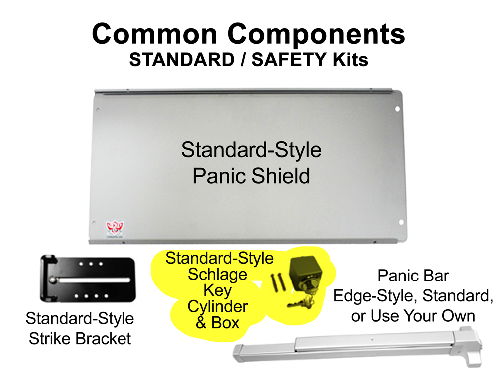 Lockey Panic Shield Kits: STANDARD/SAFETY (PS50 to PS55)
