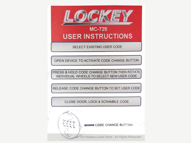 Lockey MC728 Mechanical Cam Combination Lock - Click Image to Close