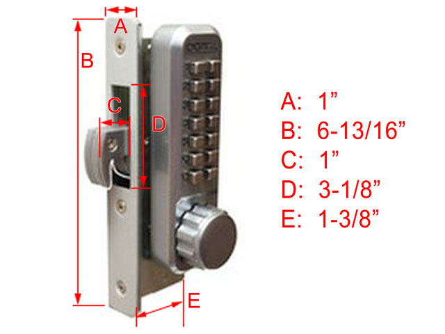 Lockey 2950 Narrow-Stile Hookbolt Keypad Lock - Click Image to Close