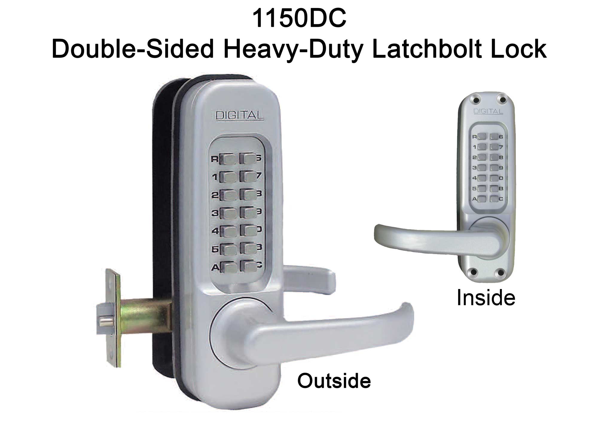 Lockey 1150DC Heavy-Duty Passage Lever-Handle Latchbolt Double-Keypad Lock