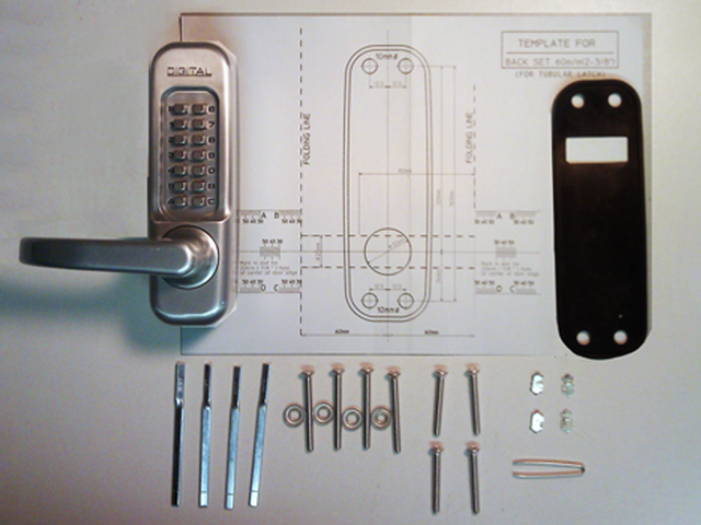 Lockey 115P Heavy-Duty Passage Lever-Handle Panic-Bar Keypad Lock