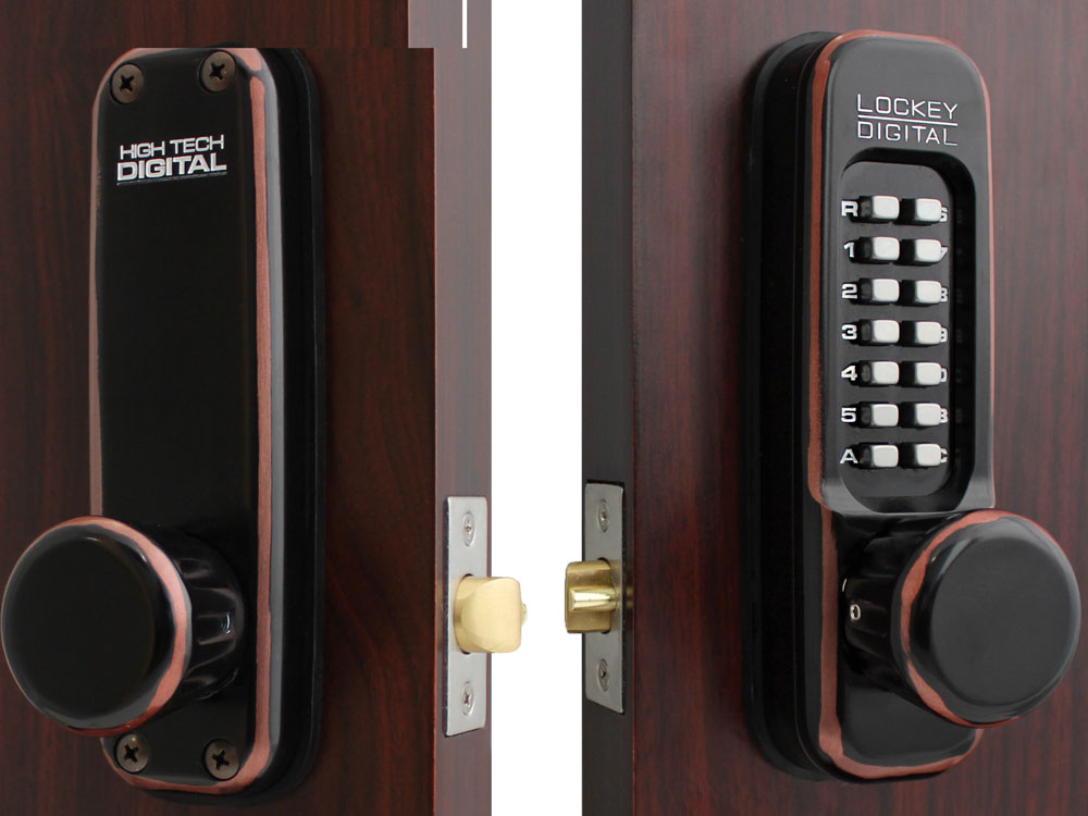 Lockey 1600 Heavy-Duty Passage Knob-Handle Latchbolt Keypad Lock - Click Image to Close