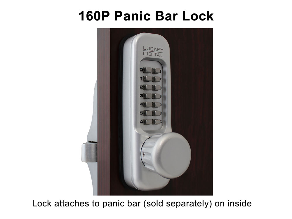 Lockey 160P Heavy-Duty Passage Knob-Handle Panic-Bar Keypad Lock - Click Image to Close