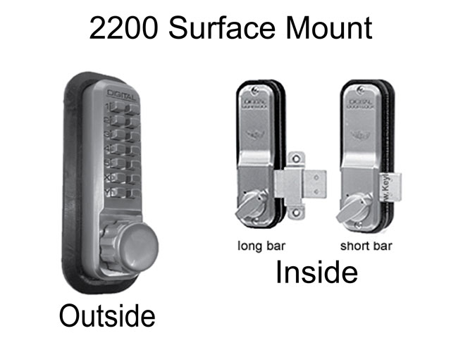 Lockey 2200 Surface-Mount Slide-Bar Deadbolt Keypad Lock - Click Image to Close