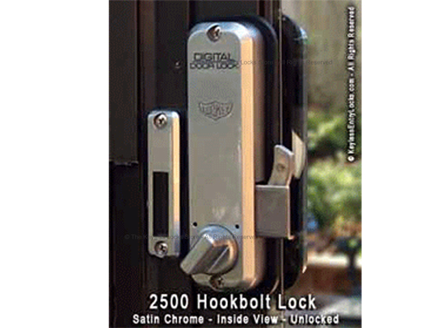 Lockey 2500KO Surface-Mount Hookbolt Keypad Lock with Built-in Key Override