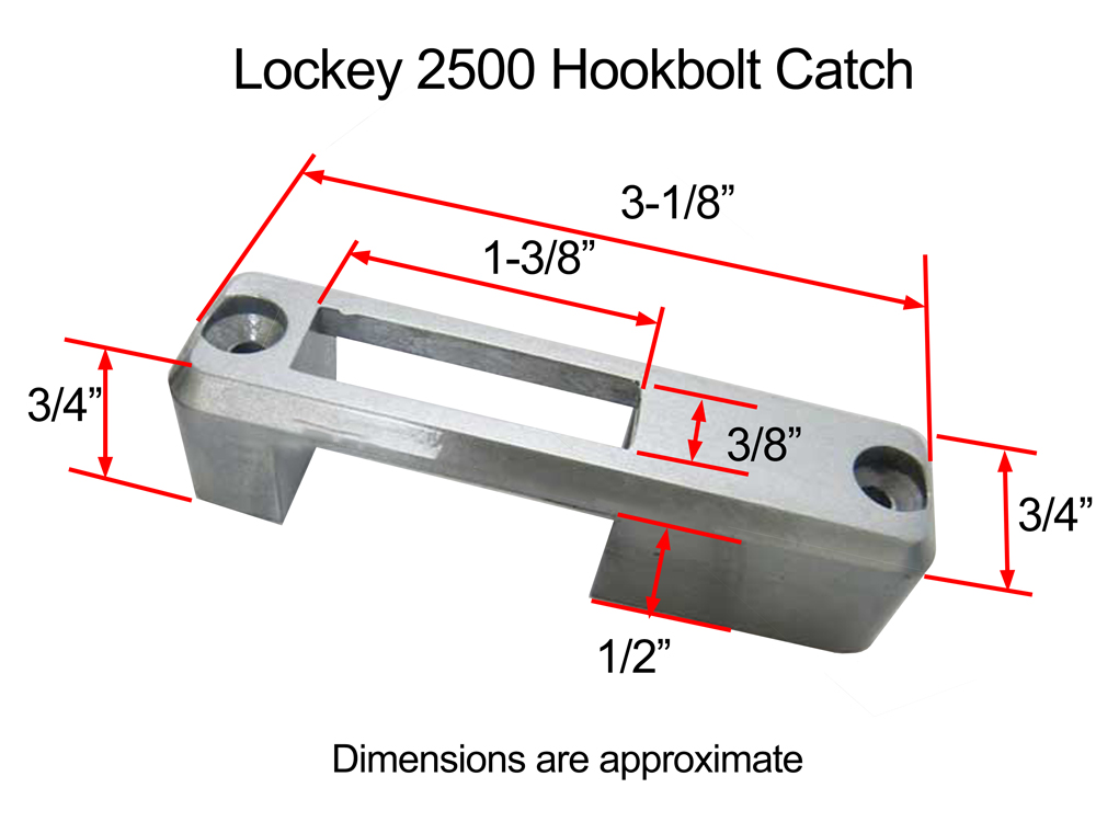 Lockey 2500 Surface-Mount Hookbolt Keypad Lock for Sliding Doors/Pocket Doors