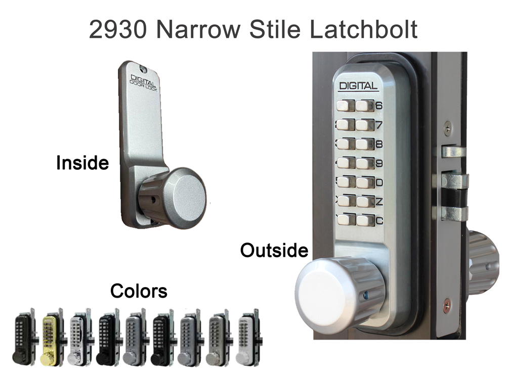 Lockey 2930 Narrow-Stile Passage Latchbolt Knob-Handle Keypad Lock