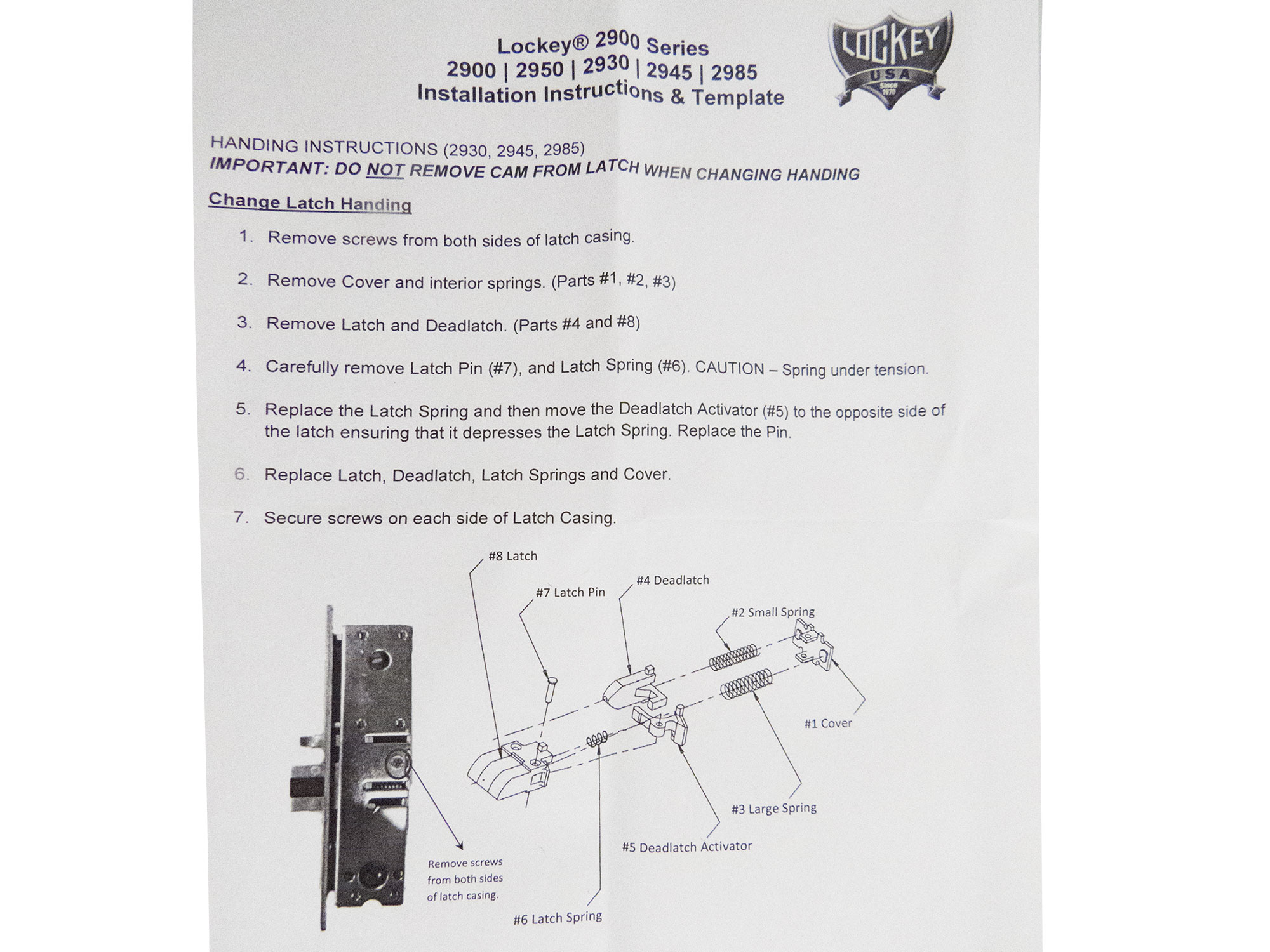 Lockey 2930 Narrow-Stile Passage Latchbolt Knob-Handle Keypad Lock