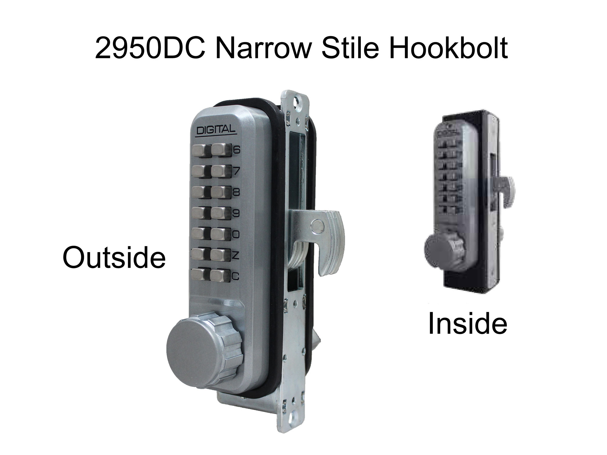 Lockey 2950DC Narrow-Stile Hookbolt Double-Keypad Lock - Click Image to Close