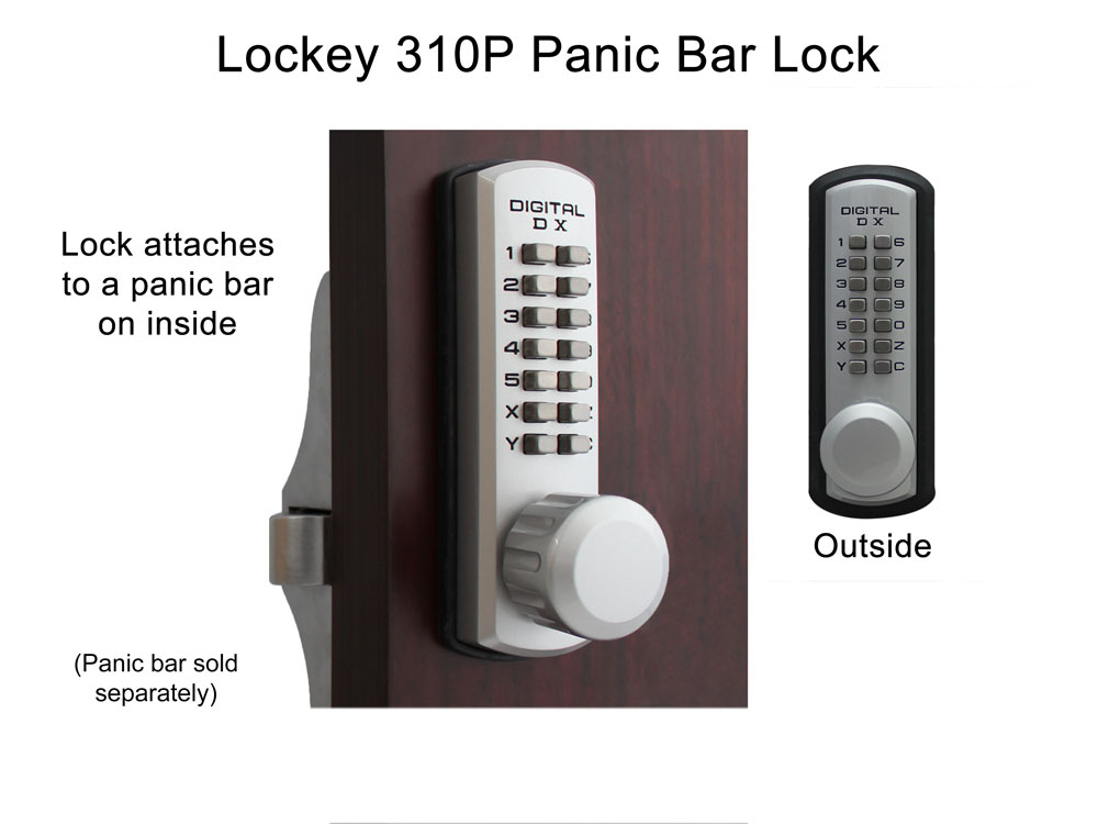 Lockey 310P Marine-Grade Heavy-Duty Panic-Bar Keypad Lock