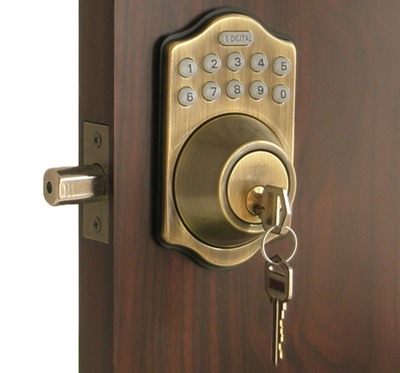 Lockey E910 Electronic Deadbolt Lock with Lighted Keypad - Click Image to Close
