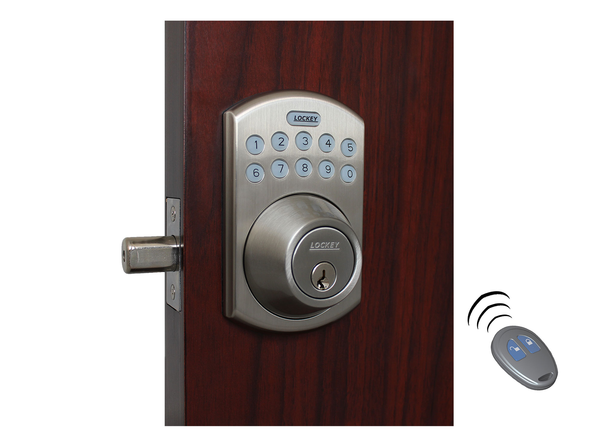 Lockey E915 Electronic Deadbolt Lock with Lighted Keypad (E910 replacement) - Click Image to Close