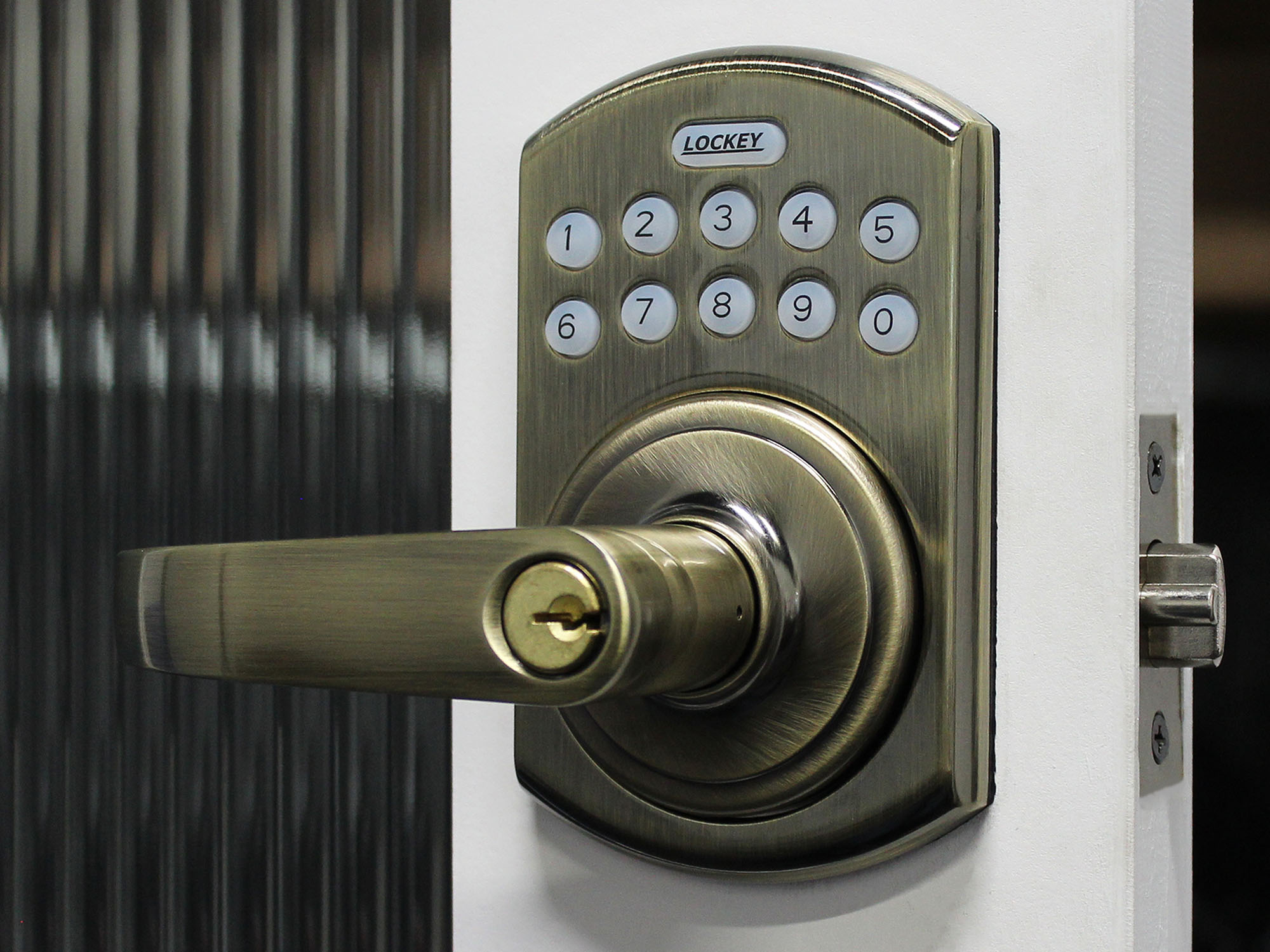 Lockey E995 Electronic Lever-Handle Latchbolt Lock with Lighted Keypad