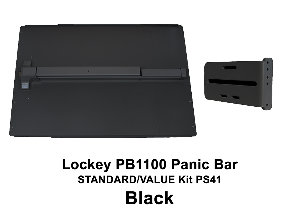 LockeyUSA PS41: Panic Bar & Shield Kit - STANDARD/VALUE with LockeyUSA PB1100 Panic Bar