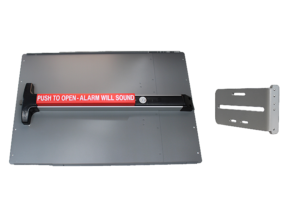 LockeyUSA PS43: Panic Bar & Shield Kit - STANDARD/VALUE with Detex V-40xEBxW Panic Bar