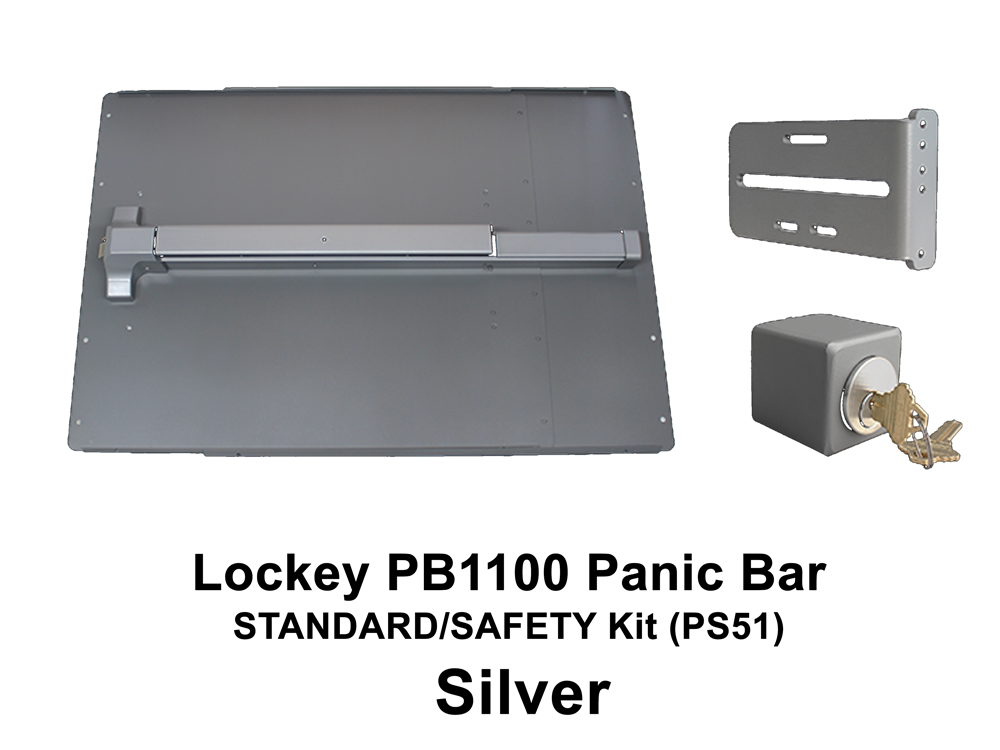 LockeyUSA PS51: Panic Bar & Shield Kit - STANDARD/SAFETY with PB1100 Panic Bar - Click Image to Close