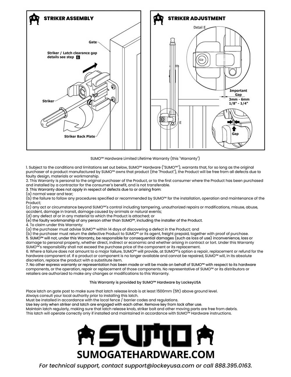 Lockey SUMO PGL-25 Perimeter Gate Latch - Click Image to Close
