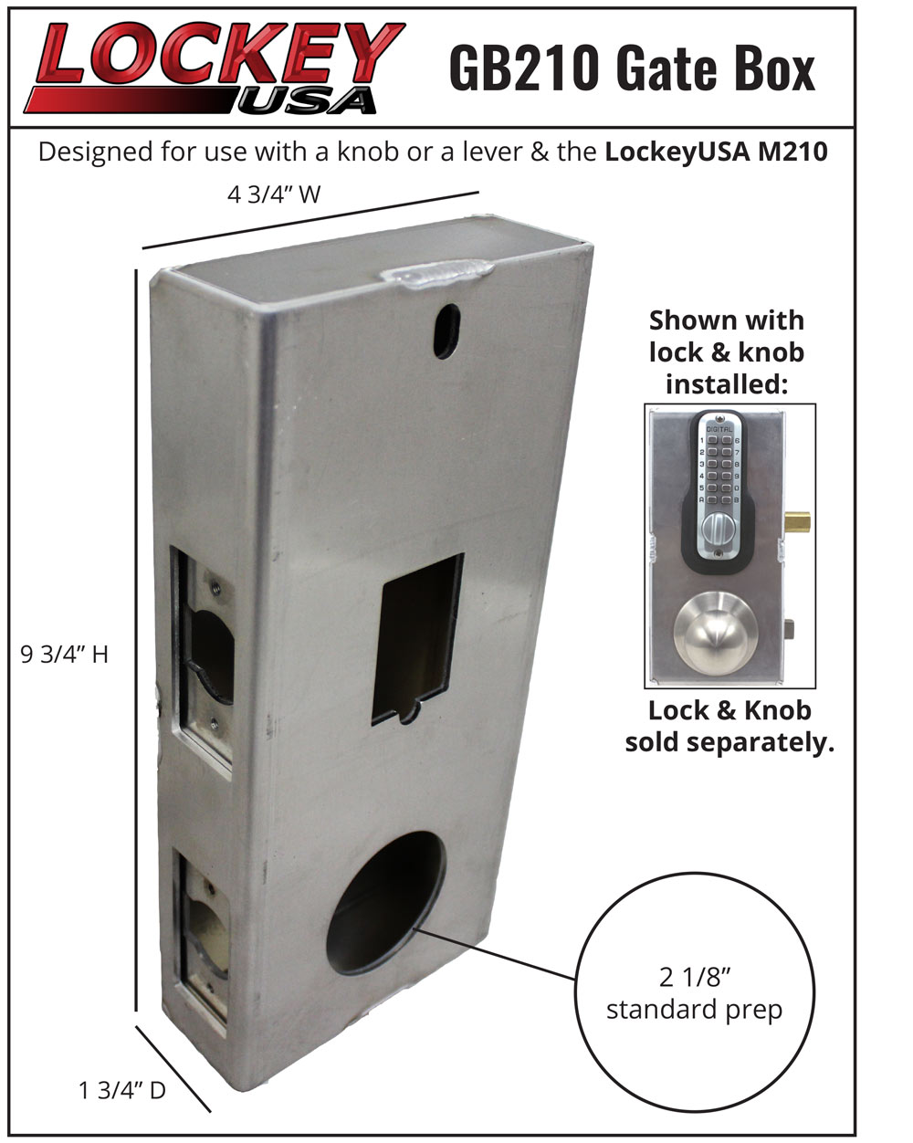 Lockey Gate Box GB210 for M210 & Handle