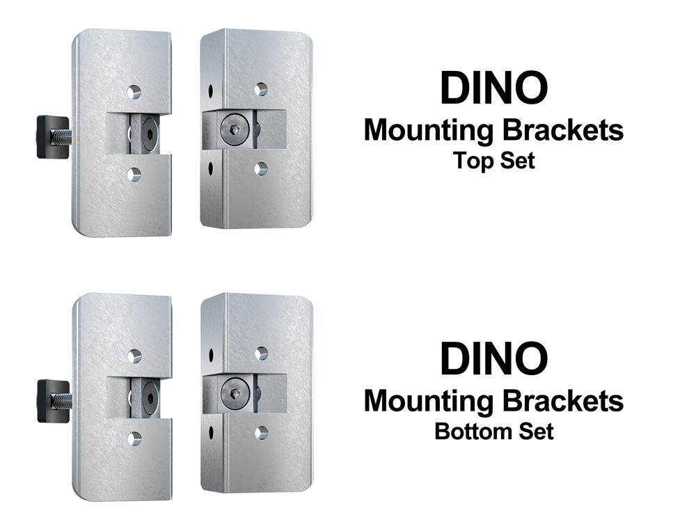 Locinox DINOCLB Chain Link Mounting Bracket Set (for Round Frames and Posts) - Click Image to Close