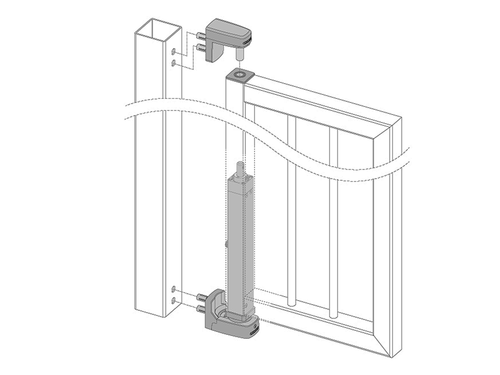 Locinox INTERIO - Invisible, Built-in Hydraulic Gate Closer