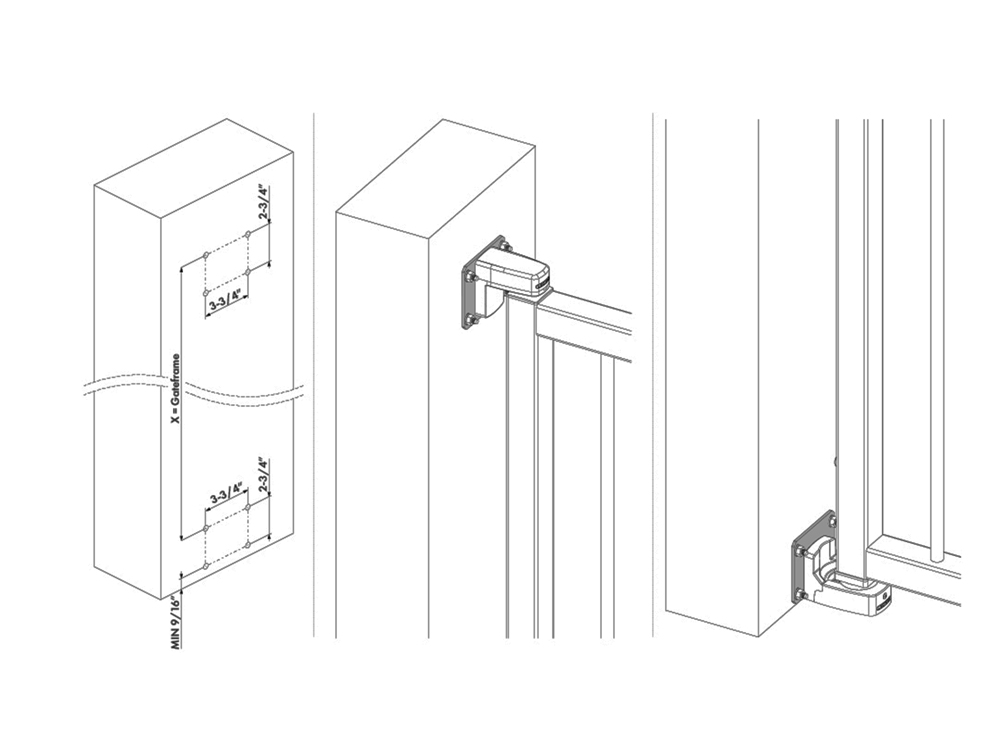 Locinox INTERIO-WALL Wall Fixation Set for Interio Gate Closer