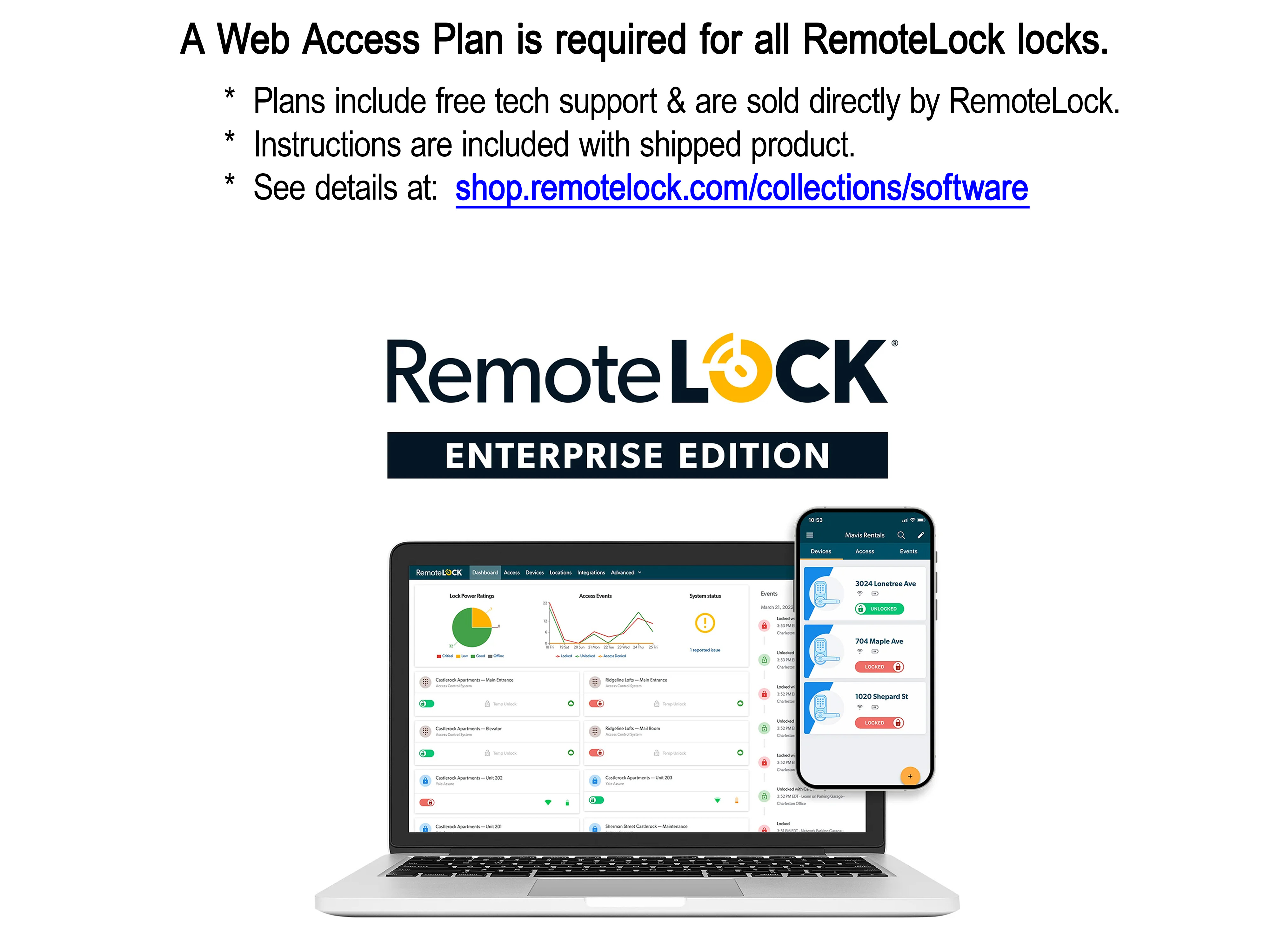 RemoteLock KIC-3510 WiFi Residential Lever-Handle Latchbolt Keypad Lock - Click Image to Close