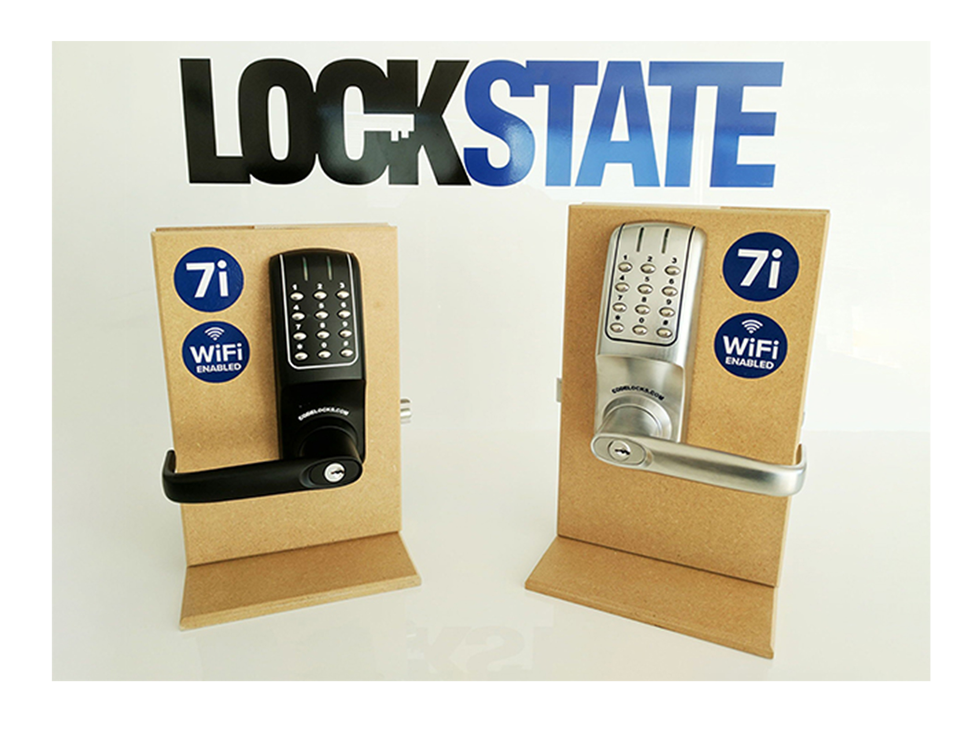 RemoteLock 715-PB WiFi Lever-Handle Latchbolt Keypad Lock & Panic Bar Set (7iPB)