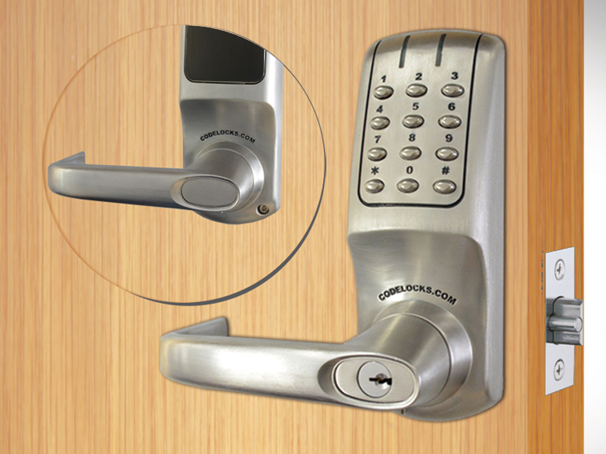RemoteLock 715-PB WiFi Lever-Handle Latchbolt Keypad Lock & Panic Bar Set (7iPB)