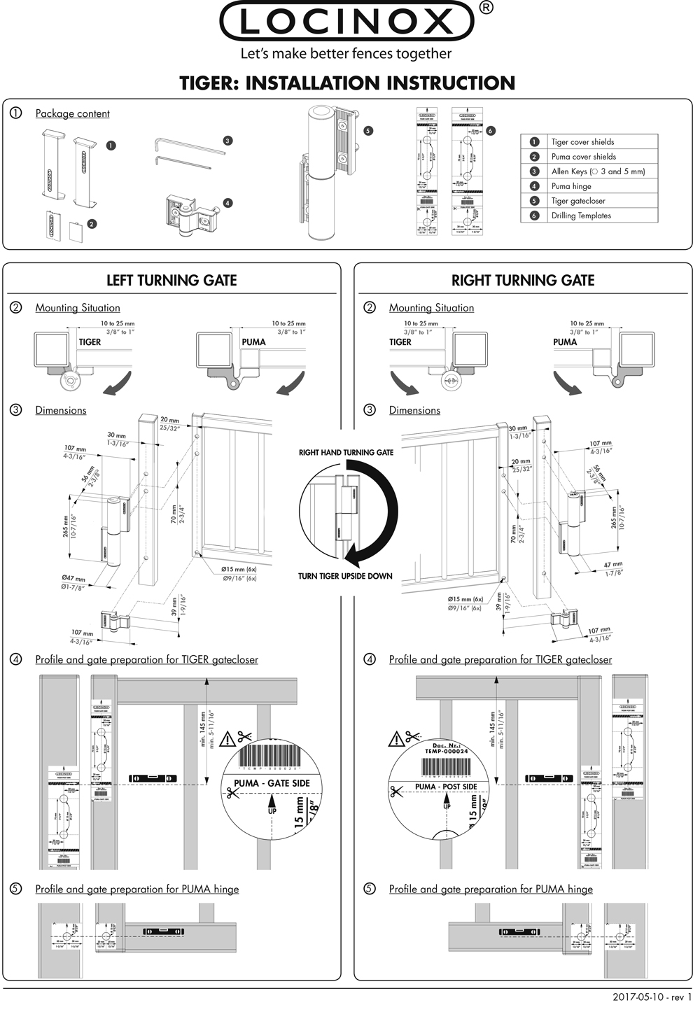 Installation Instructions for the Locinox Tiger/Puma Compact Hydraulic Gate Closer & Hinge