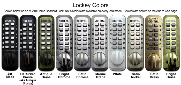 Keypad Combination Door Lock Colors